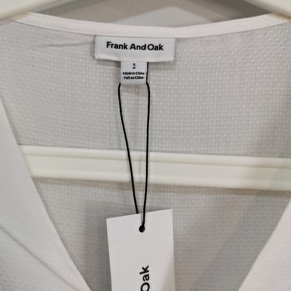 Frank and Oak Dobby Ruffle Blouses in white - Picture 8 of 10